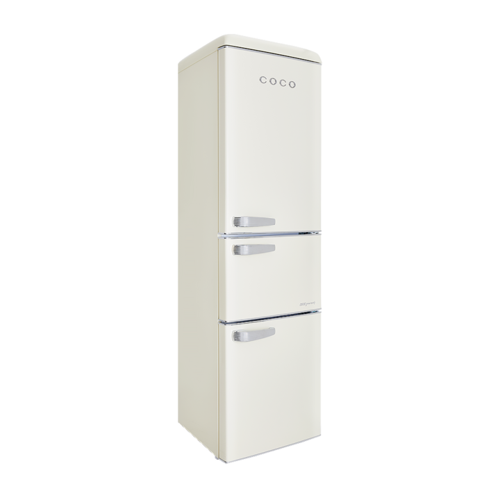 간냉식냉장고 [COCO] 코코일렉 간냉식 레트로 디자인 냉장고 + 소형 김치 275L CKB28CT, CKB28CT