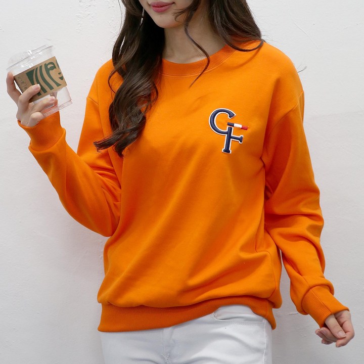 [당일출고] 여자친9 래터링 볼륨자수 빅사이즈(S~2XL) 소프트 맨투맨 국내제작-26칼라