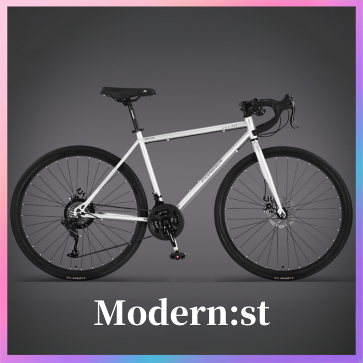 모던사이클 로드 자전거 27단 30단 트렉 트랙 싸이클 바이크 입문용 성인 라이딩 클래식, 실버