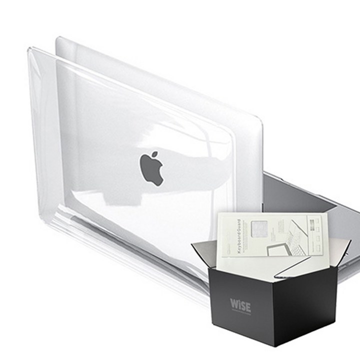와이즈 맥북에어 M3 13인치 투명 하드 케이스  투명 키스킨, 1개
