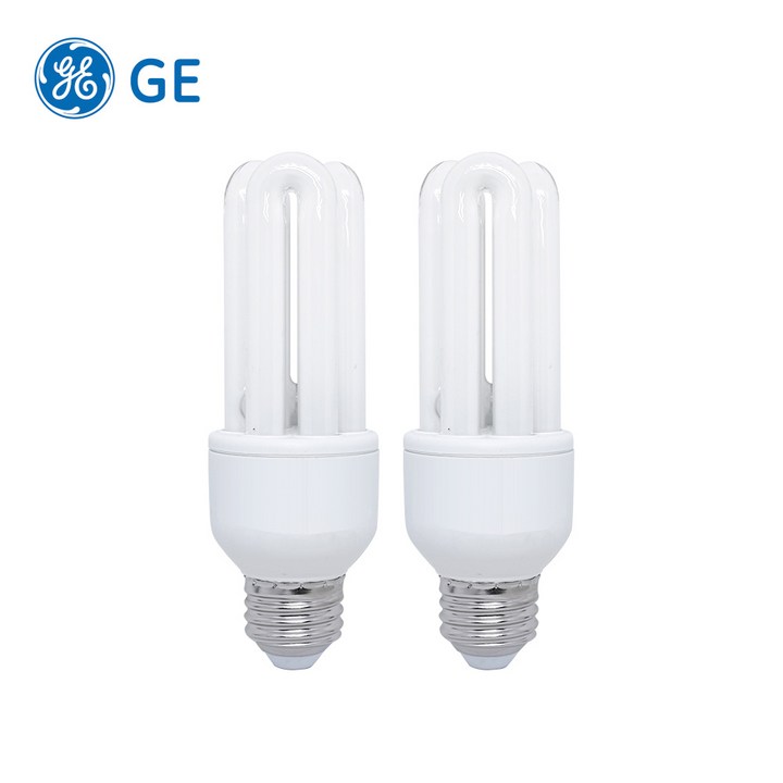 GE 국산 삼파장전구 20W 30W 전구색 2개입 E26 EL 형광 램프, 20W 전구색 2개입