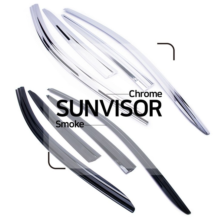 케이모터스 기아 K 시리즈 K3 K5 K7 K8 크롬 스모그 썬바이저 빗물받이 썬바이져, 기아 K35도어 1317