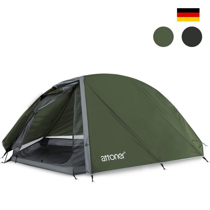 텐트밖은유럽캠핑용품 텐트 밖은 유럽 ATTONER 1인용 돔 텐트 초경량 캠핑 방수 트레킹용, 그레이