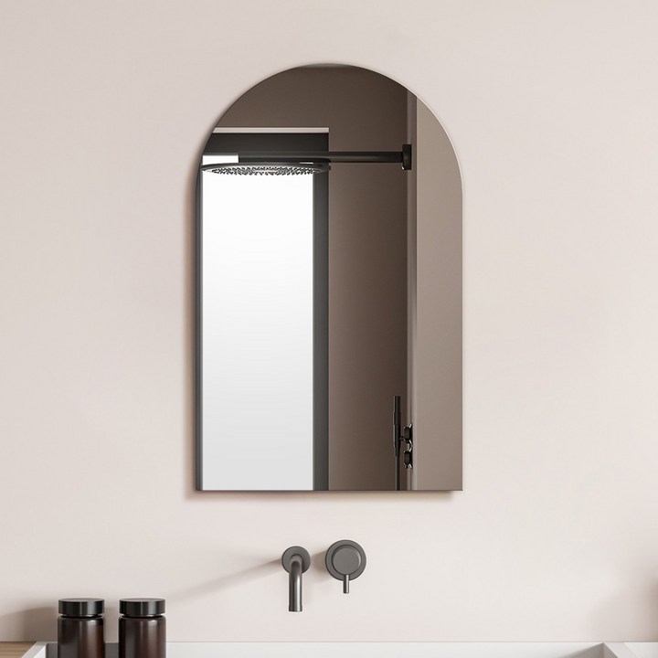 무타공거울 온미러 노프레임 붙이는 거울 벽 부착형 아치형 500X800(mm)