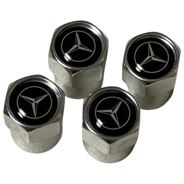 벤츠 Mercedes Benz 타이어 밸브캡 에어캡 구찌캡, 실버, 4개