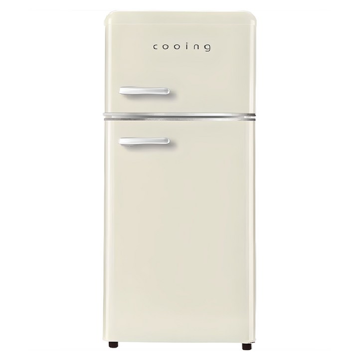 쿠잉전자 레트로 115L 2도어 냉장고 방문설치