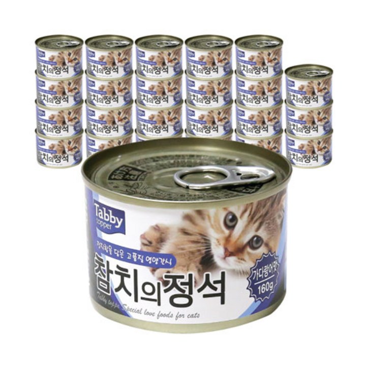 테비토퍼 참치의정석 고양이 간식캔 참치, 가다랑어, 160g, 24개