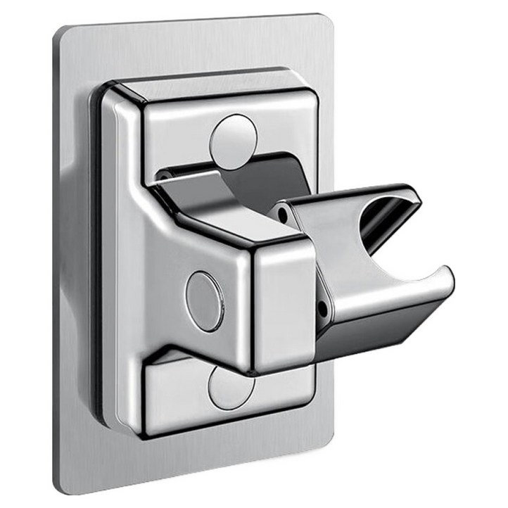 디블릭 무타공 강력 접착식 고급 각도조절 샤워기 거치대, 실버