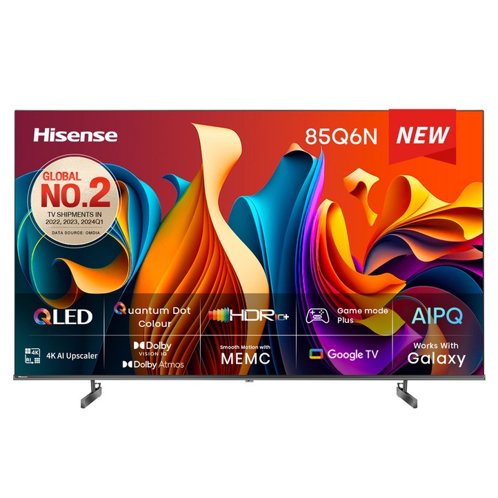 하이센스 4K UHD QLED 안드로이드12 스마트TV, 85Q6N, 방문설치, 스탠드형, 215cm85인치