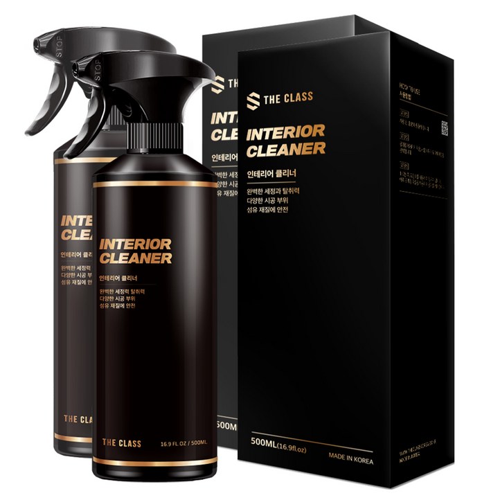 더클래스 인테리어 클리너 차량 실내 탈취 세정제, 500ml, 2개 더클래스 인테리어 클리너 차량 실내 탈취 세정제, 500ml, 2개
