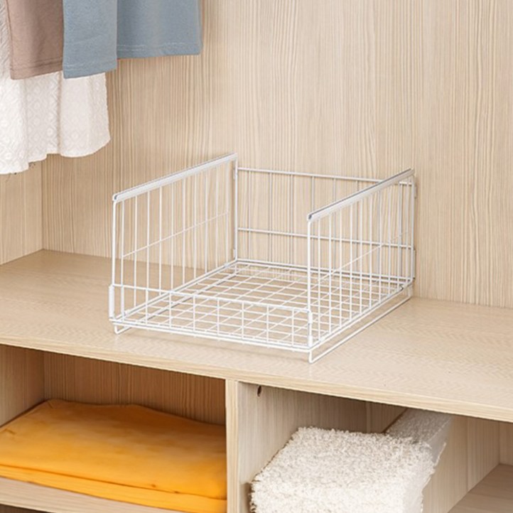리빙공감 접이식 폴딩 슬라이딩 의류보관함 정리트레이 로우, 화이트, 1개