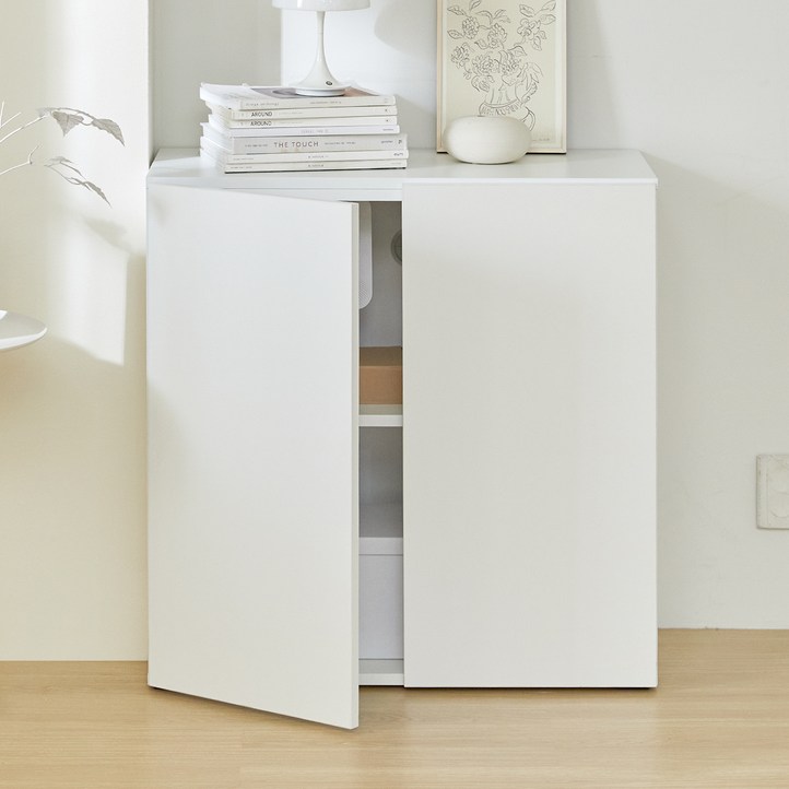 채움가구 리무드 수납장 E0 LPM 18T 800 방문설치, 크림화이트