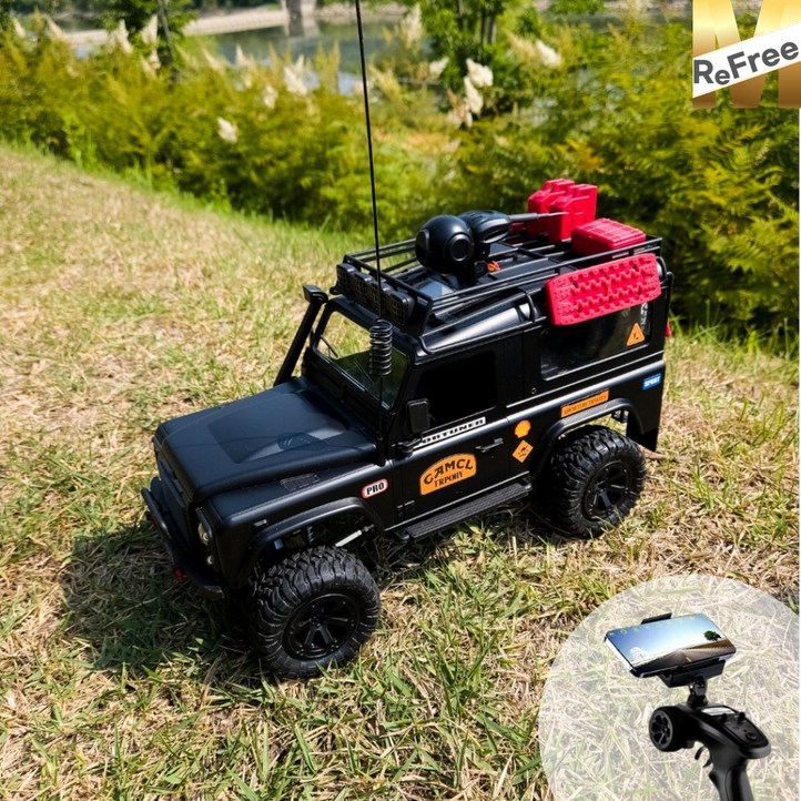 리프리마켓 오프로드RC카 4WD 랜드로버 디펜더 모델 RC카, 실버그레이스노우 휠 카메라, 1개 리프리마켓 오프로드RC카 4WD 랜드로버 디펜더 모델 RC카, 실버그레이스노우 휠 카메라, 1개
