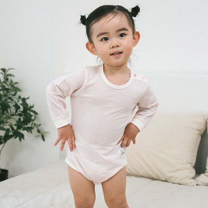 베이비붐 유아동 항균메쉬 바디슈트 태열방지 아기 유아 긴팔 9부 봄 여름 가을 국내생산