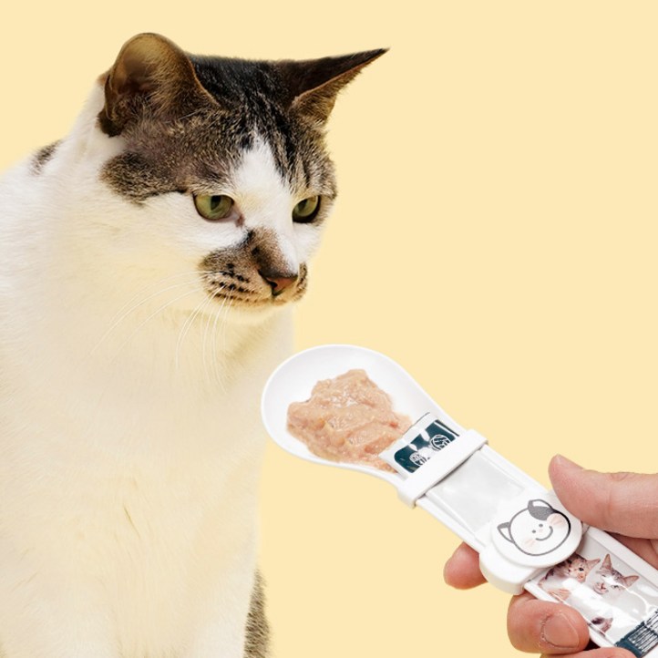 뽀시래기 고양이 튜브 짜개 숟가락, 화이트, 2개 뽀시래기 고양이 튜브 짜개 숟가락, 화이트, 2개