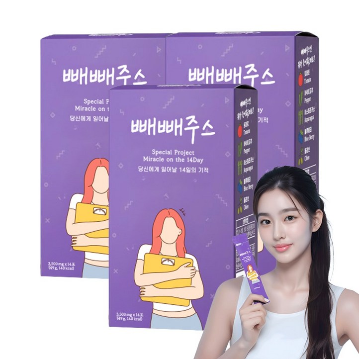 팁스헬시 14일의기적 원조 빼빼주스 클렌즈 주스 블루베리, 3개, 14회분