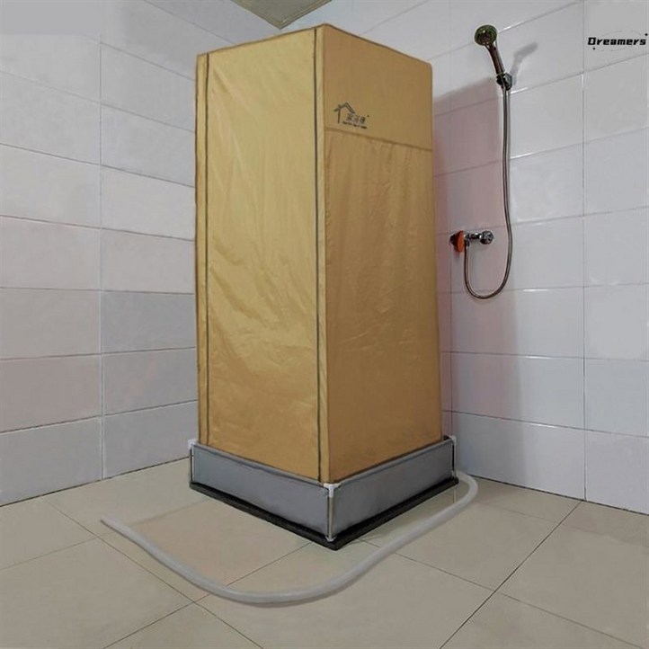이동식샤워부스 간이 샤워실 현장 커버 카키색 증기를 휴대용 건설현장 배수펌프 간이샤워실