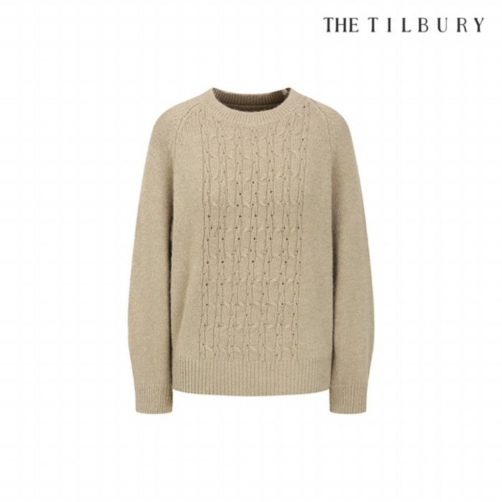 더틸버리 케이블 믹스 래글런 풀오버 니트 TPAN1POD2W 981167