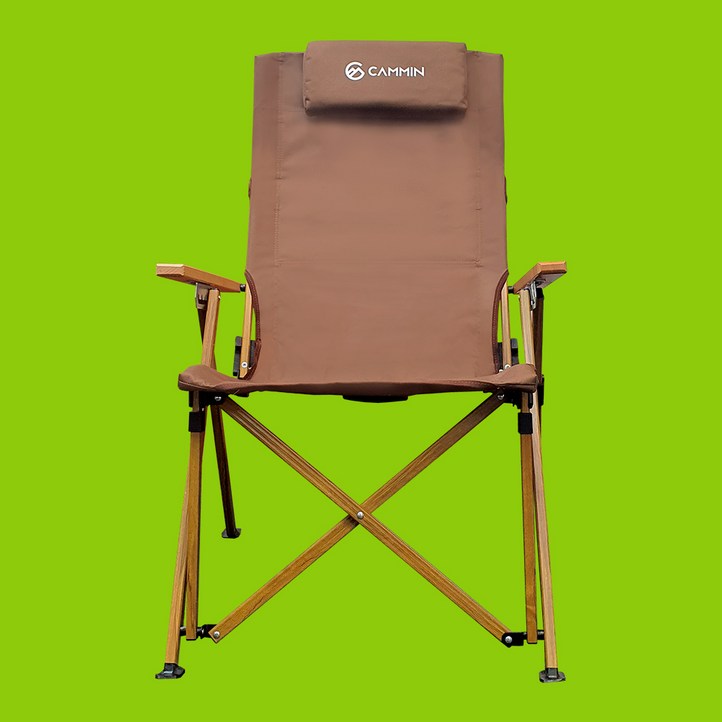 캠민 각도조절 캠핑 폴딩 경량 접이식 감성 롱 릴렉스 우드 체어 의자 휴대용, 브라운의자베개