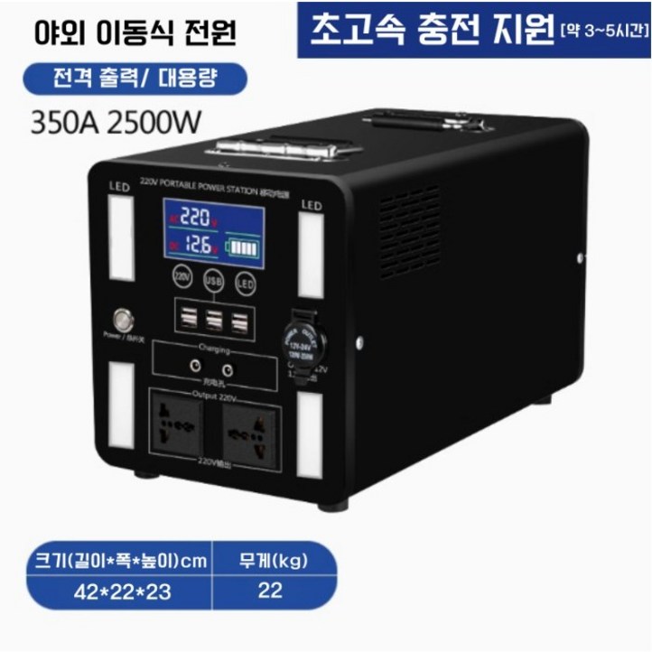 리젠트 대용량 파워뱅크 캠핑용 배터리 캠핑 올인원 차박 밧데리 보조배터리 휴대용