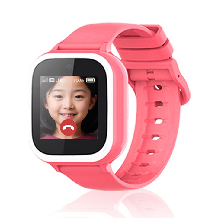 키즈폰 우들 스마트 키즈워치폰 통화 실시간위치추적 가능, GPSCellular, 4cm, 핑크
