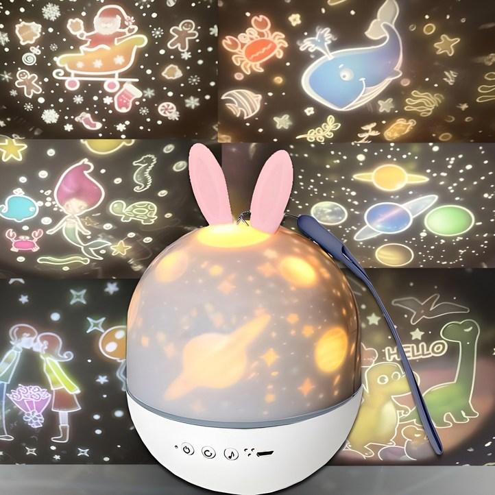 샤인램 오르골 취침등 led cute elf 스탠드 침실 미러볼 유아 아이 수면등 수유 무드등 조명 생일 홈파티 크리스마스 선물, 혼합색상