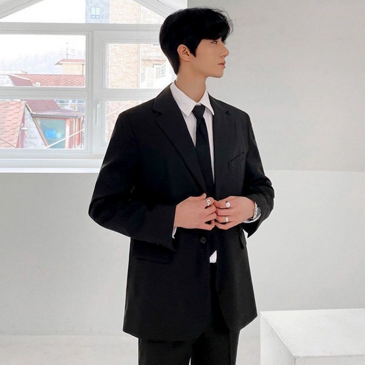 2026 트렌디한 남성용 정장 세트 슬림핏 데일리 자켓팬츠넥타이 세트수트