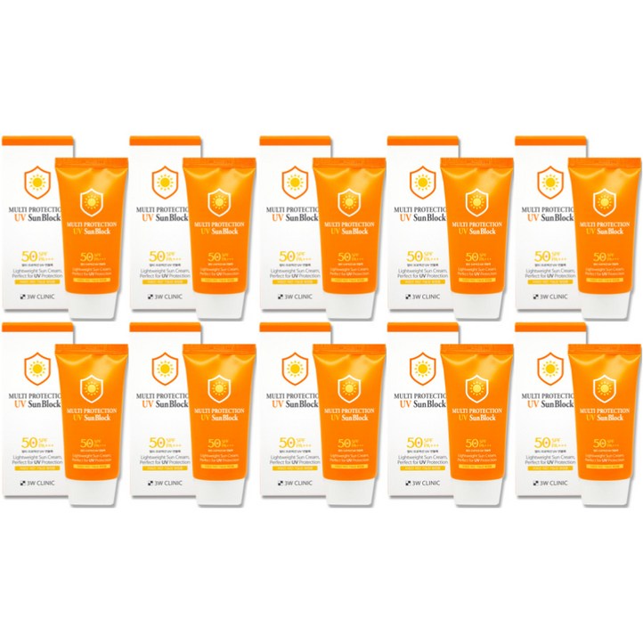 3W클리닉 멀티프로텍션 UV썬블록 SPF50PA 10개 혼합자차 식물성 추출물 순하고 촉촉한 데일리 썬크림