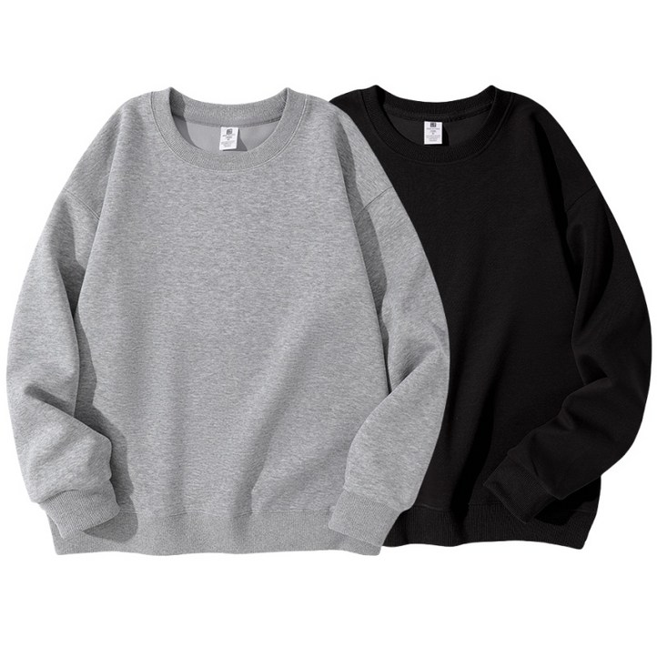 11 남자 맨투맨 긴팔티 데일리 오버핏 무지 면질 맨투맨 2장 세트 남녀공용 Sevenmoon