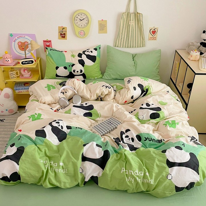 사계절 동물 판다 이불커버베개커버 4종세트