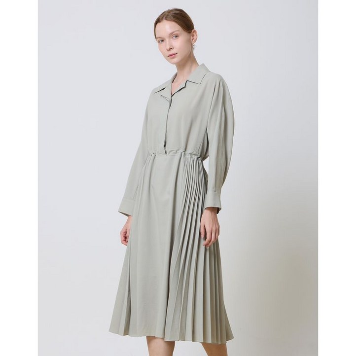 레노마레이디 본사직영 셔츠형 카라 사이드주름 원피스CC11OP010