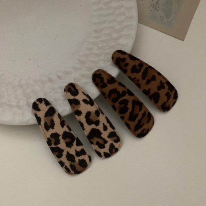 퓨어린  알록달록  레트로 레오파드 호피 옆머리 헤어핀 머리핀 집게핀