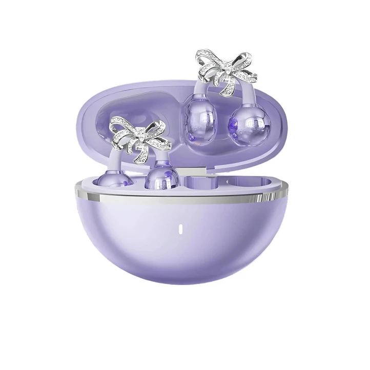 패션 스파클링 Bowknot 쥬얼리 장식 이어 버드 세트 HiFi 사운드 클립 액세서리 이어폰 소녀 용 정장