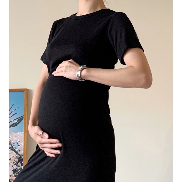 메인 반팔 라운드 임산부 만삭촬영 사진 주수 임부원피스