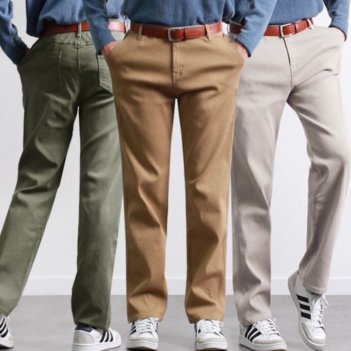 투뎃 남성용 고탄력 스판 시크릿 밴드 치노 코튼 팬츠