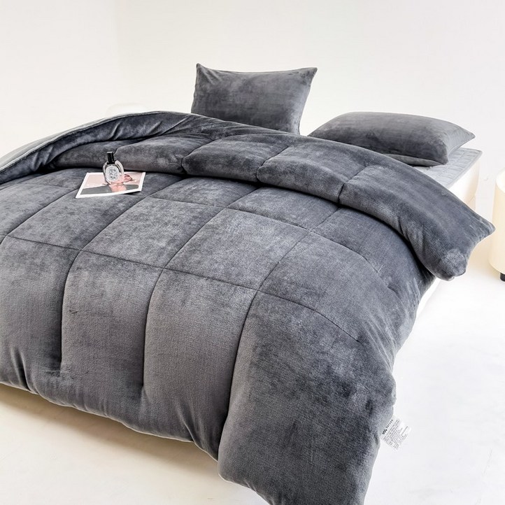 VERVEO 패밀리 겨울 보온 세트 양면 극세사 이불  매트리스  베개커버