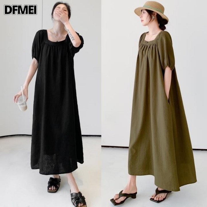 ZENCY 젠시 빈 스퀘어넥 원피스