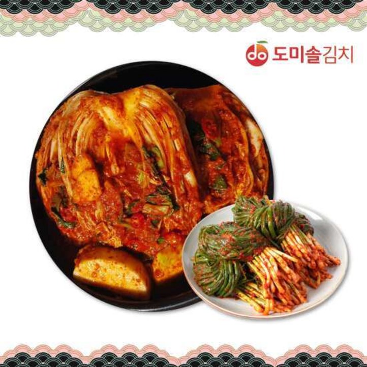 도미솔 사랑채 포기김치5kg 맛있는 파김치 1kg, 총6kg