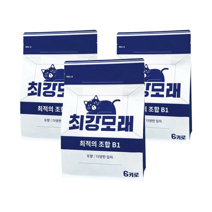 [2+1] 최강모래 최적의 조합 B1 6kgx3, 프레쉬솝 유향 고양이모래 와이오밍 벤토나이트모래, 6L, 3개