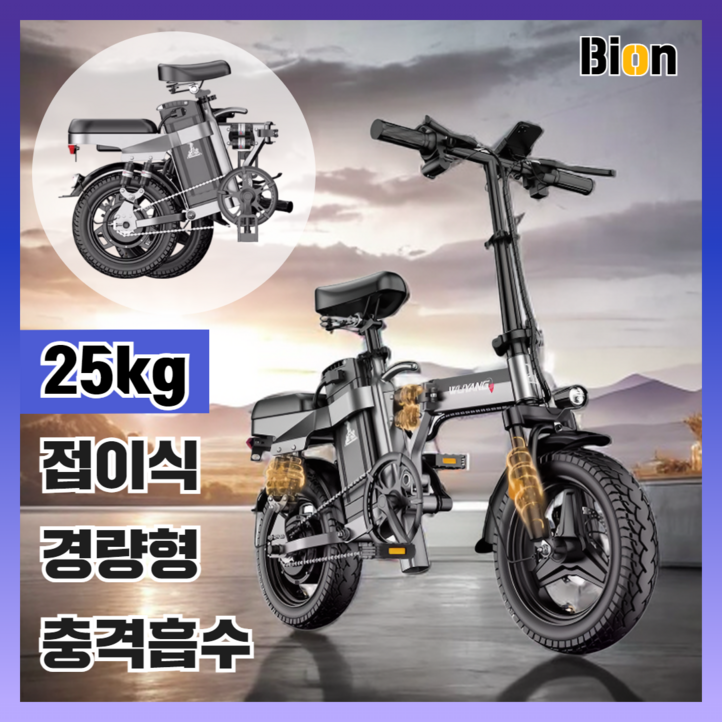 바이온 접이식 전기자전거 전동 배달 출퇴근 자전거 바이크 미니벨로 가성비, 오프로드 30A120km, 경량스틸 바이온 접이식 전기자전거 전동 배달 출퇴근 자전거 바이크 미니벨로 가성비, 오프로드 30A120km, 경량스틸