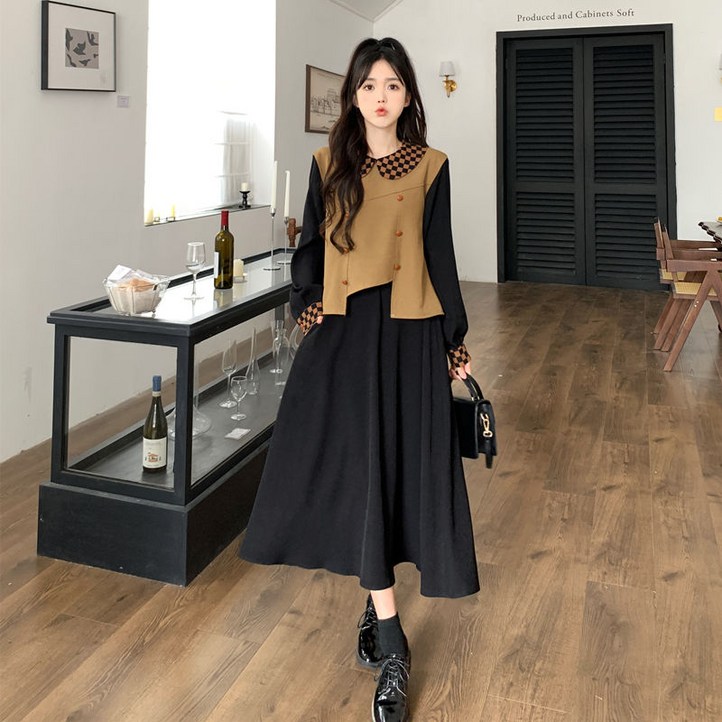 ANYOU 가을철 캐주얼 패션 원피스 롱 원피스 ANYOU 가을철 캐주얼 패션 원피스 롱 원피스