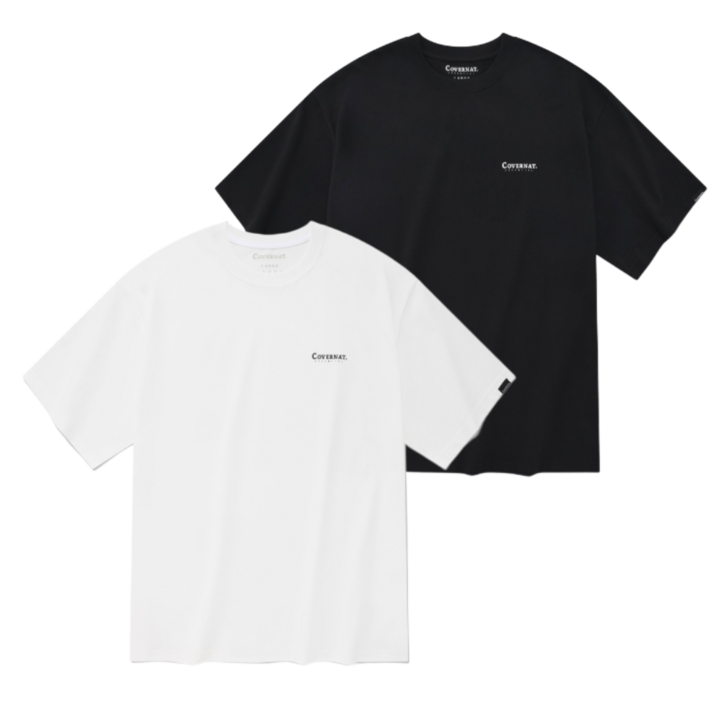 국내매장판 커버낫 쿨 코튼 티셔츠 블랙  화이트 2PACK 세트
