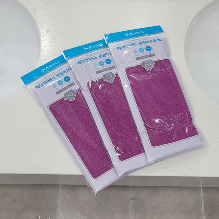 송월타월 빅다이아몬드 등밀이 프로80 목욕타올 정품, 3개, 1개입, 보라