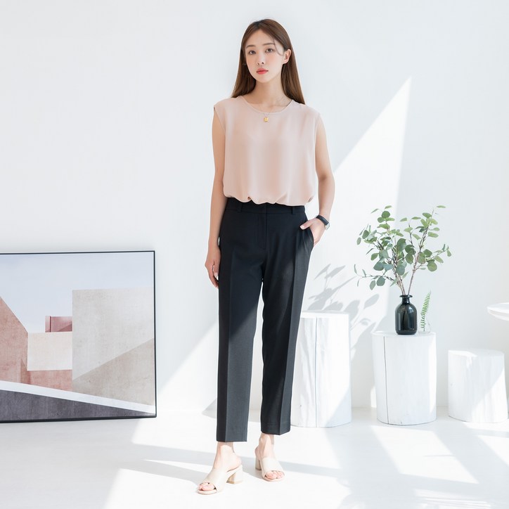 캐럿 여성 여름 쿨 크롭 데일리 슬랙스 캐럿 여성 여름 쿨 크롭 데일리 슬랙스