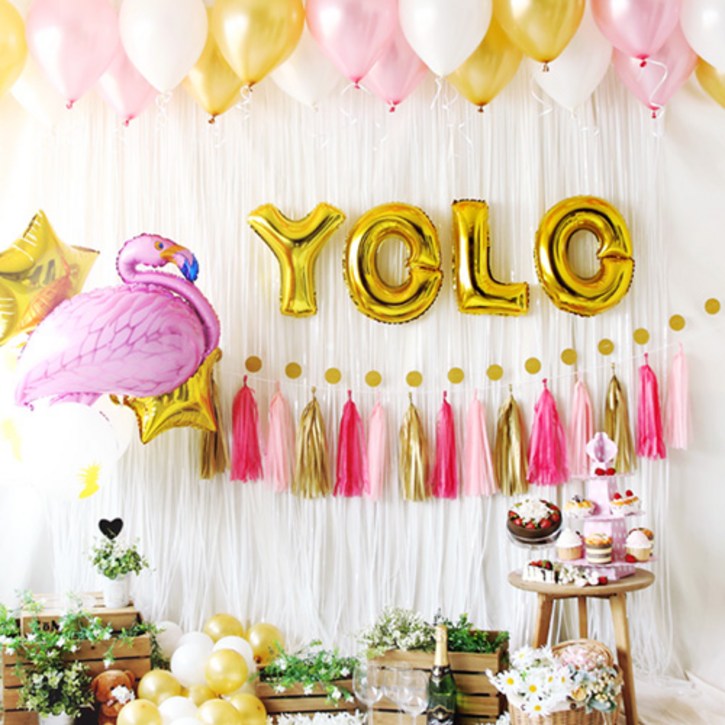 홈파티장식 FUN파티 풍선세트, 블로썸핑크(손펌프 랜덤발송), 1세트