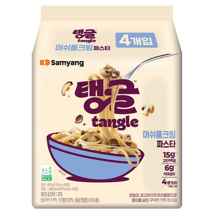 tangle 머쉬룸 크림파스타 105g, 4개