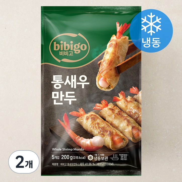 비비고 통새우 만두 냉동, 200g, 2개