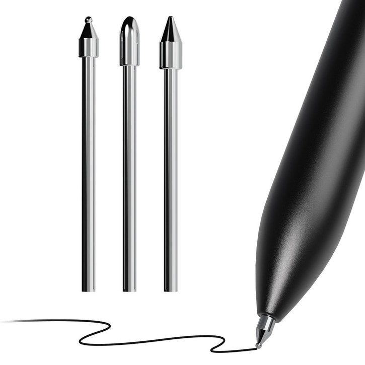 누아트 갤럭시탭 S펜 호환 교체형 메탈 볼펜 샤프 만년필형 펜촉 3p