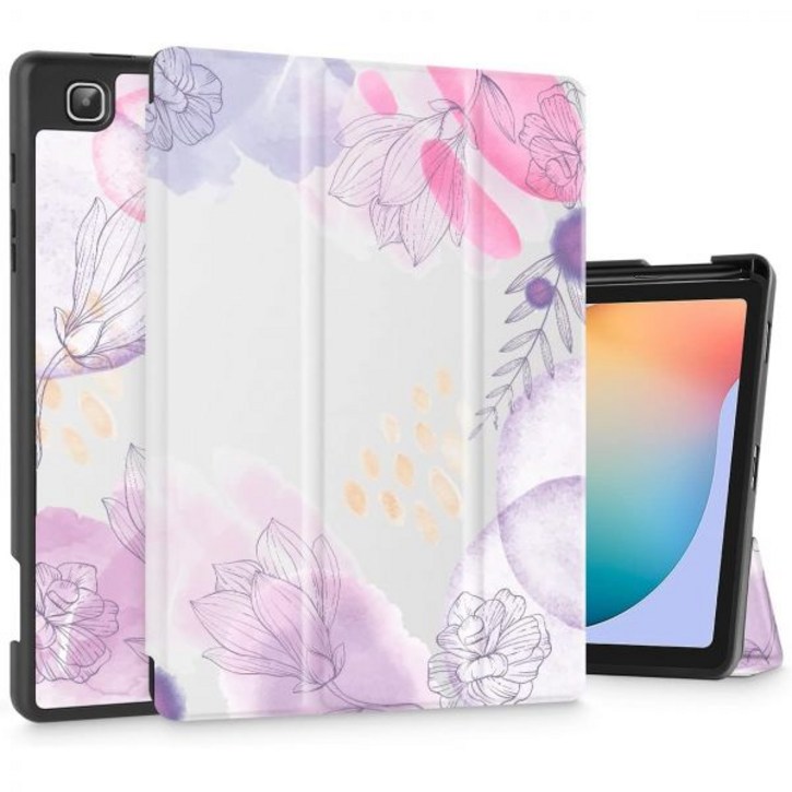 멕트론 갤럭시 탭 A8 케이스 10.5 2022년 출시 모델SMX200X205X207 태블릿 오렌지 플로럴용 멀티 앵글 뷰 소프트 TPU 백 커버