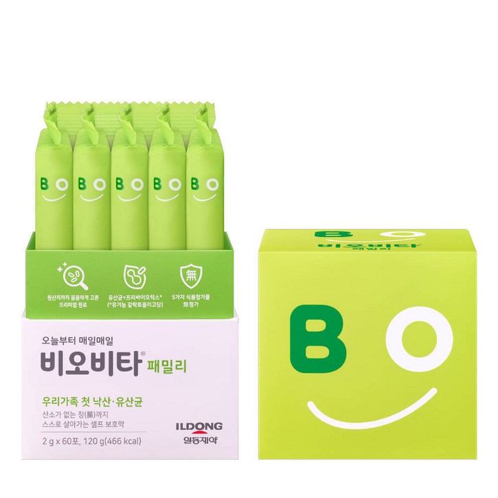 [일동제약][네이버 단독] 비오비타 패밀리 유산균 60포 1박스(2개월분)